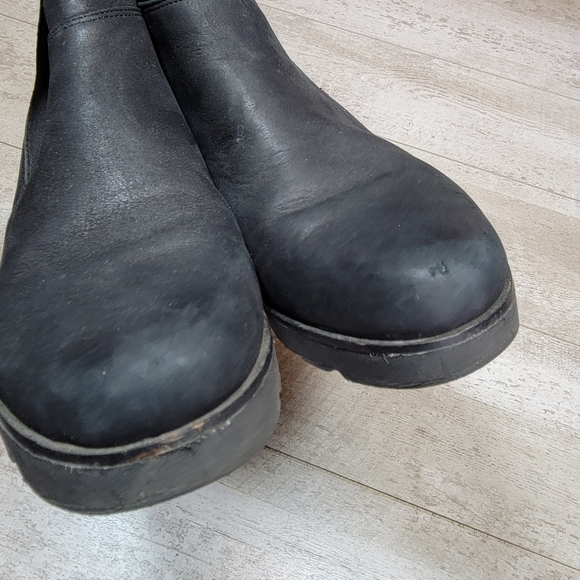 Bussola Loni Black Leather Nubuck Ankle Bootie Size 41 - Picture 5 of 8